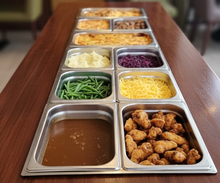 Warmes Gericht, Buffet